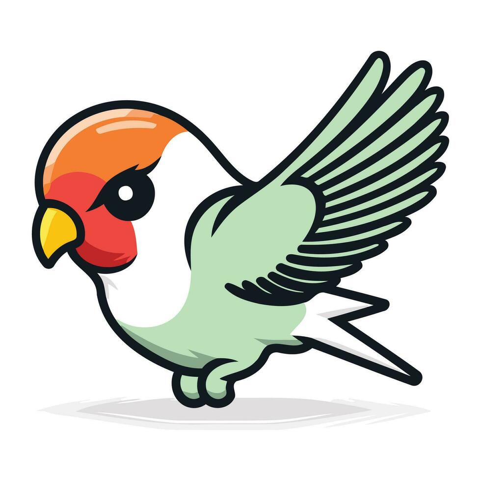 schattig tekenfilm papegaai vogel geïsoleerd Aan wit achtergrond. vector illustratie.