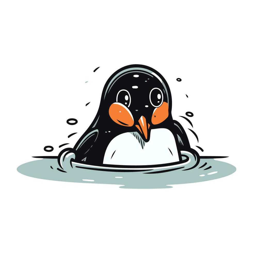 schattig pinguïn. vector illustratie van een schattig pinguïn.