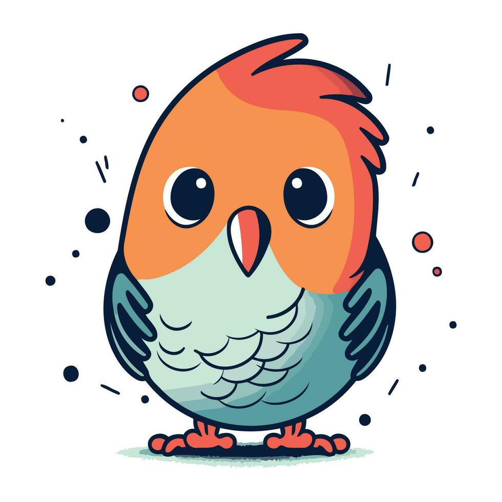 schattig tekenfilm vogel. vector illustratie geïsoleerd Aan een wit achtergrond.