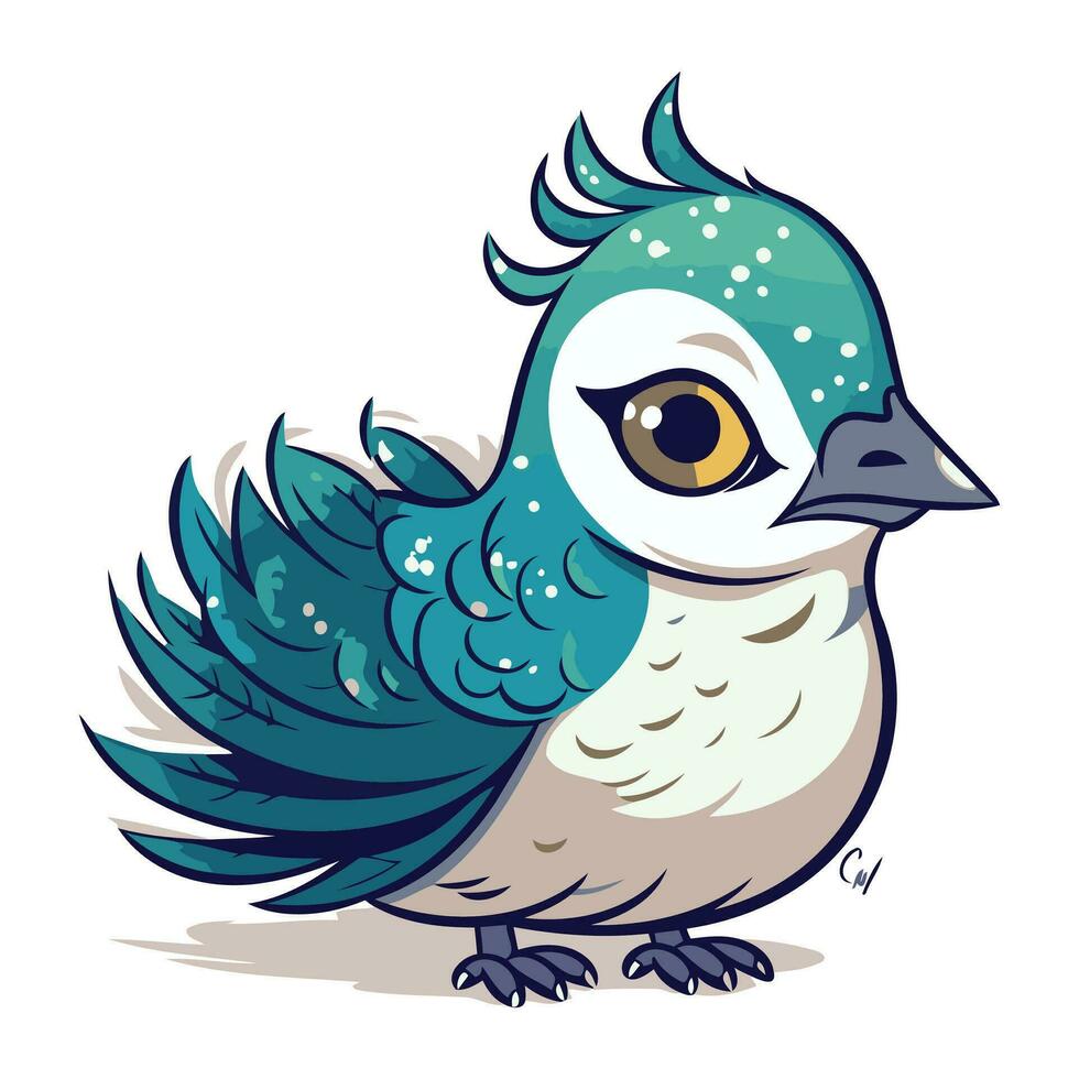 illustratie van een blauw vogel Aan een wit achtergrond. vector illustratie