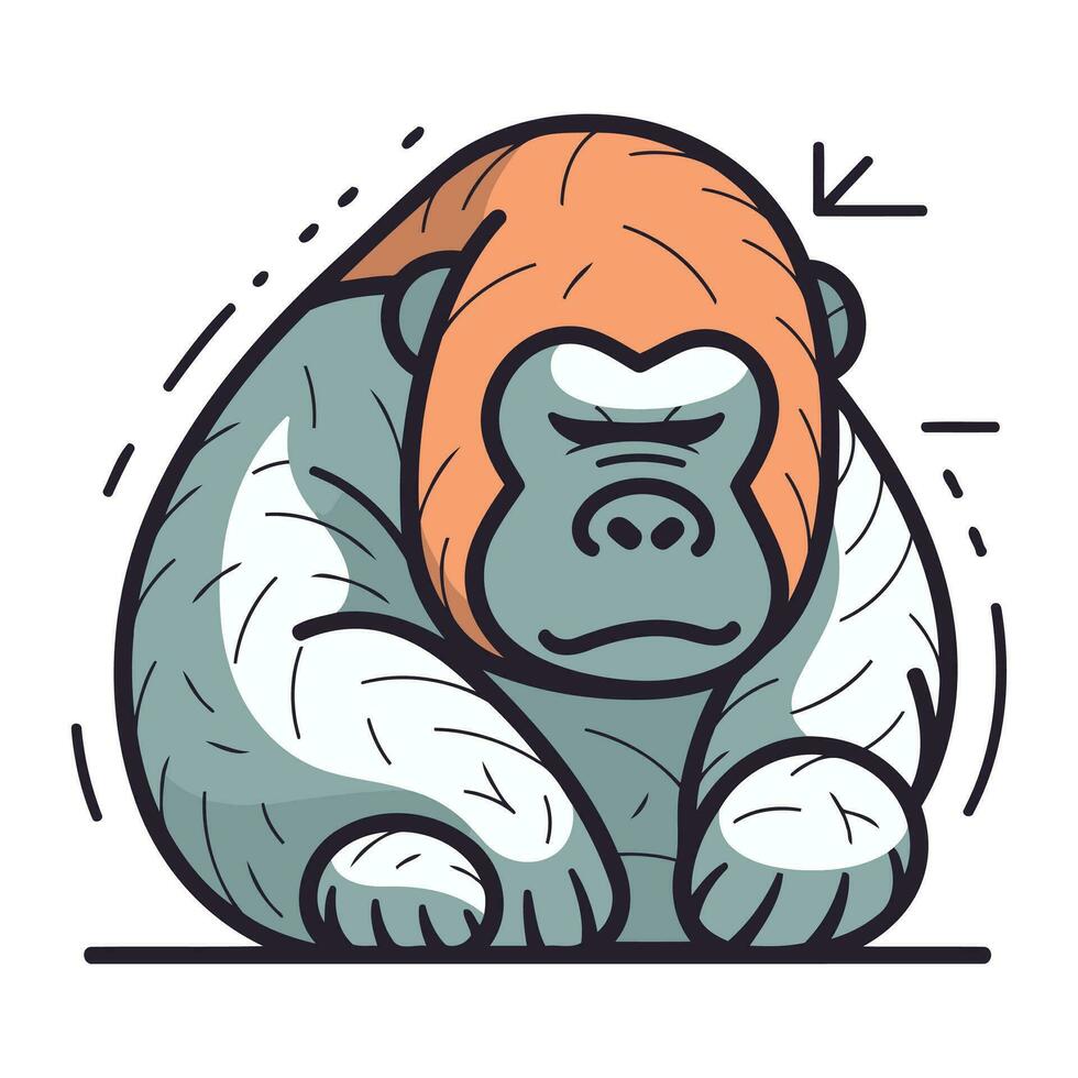 gorilla vector illustratie. geïsoleerd Aan een wit achtergrond.