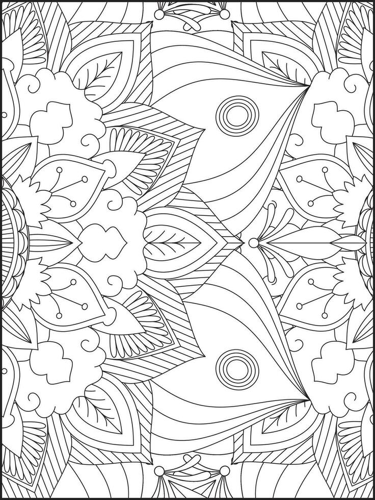 bloemen mandala kleur Pagina's, bloem mandala kleur bladzijde, kleur bladzijde voor volwassen. kleur Pagina's. mandala vector