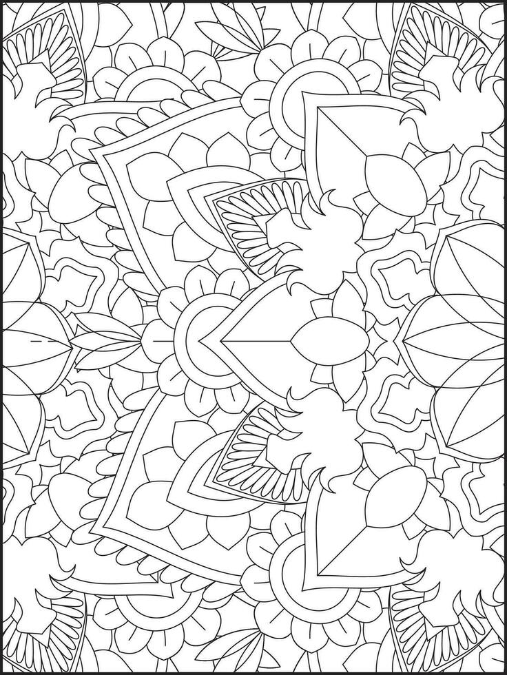 bloemen mandala kleur Pagina's, bloem mandala kleur bladzijde, kleur bladzijde voor volwassen. kleur Pagina's. mandala vector