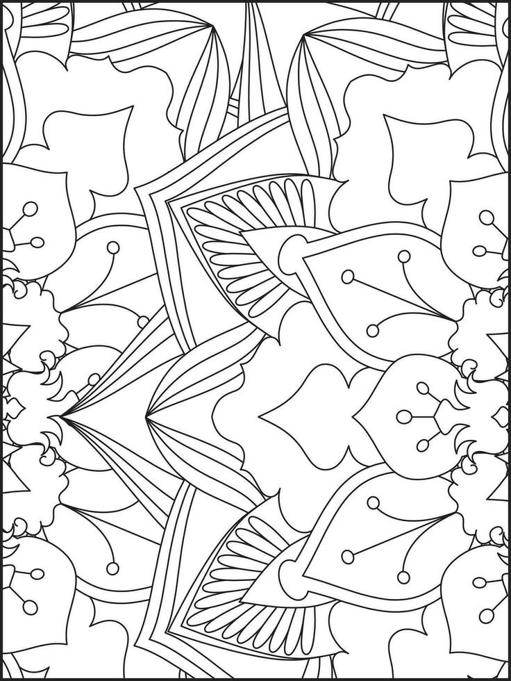 bloemen mandala kleur Pagina's, bloem mandala kleur bladzijde, kleur bladzijde voor volwassen. kleur Pagina's. mandala vector