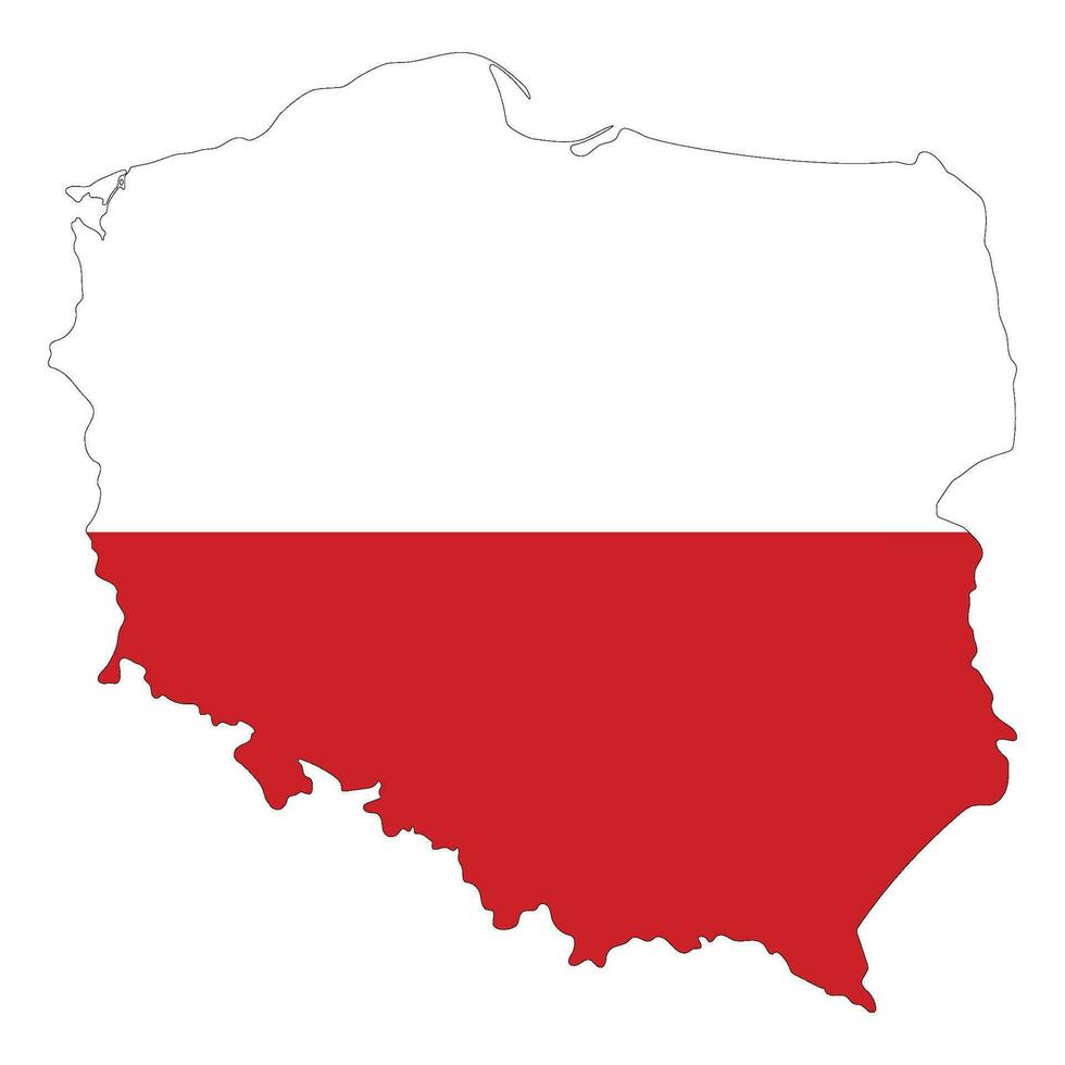 kaart van Polen met Polen nationaal vlag vector