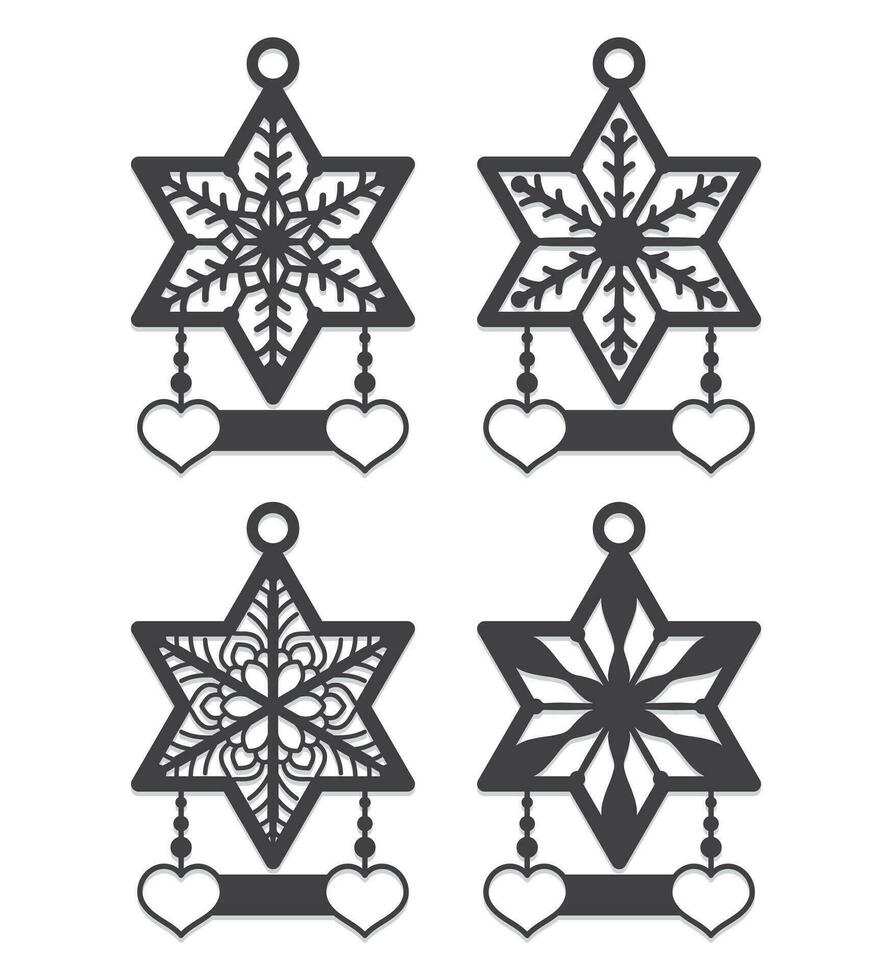 Kerstmis ornament decoratie vector verzameling met Kerstmis bal vlak ontwerp