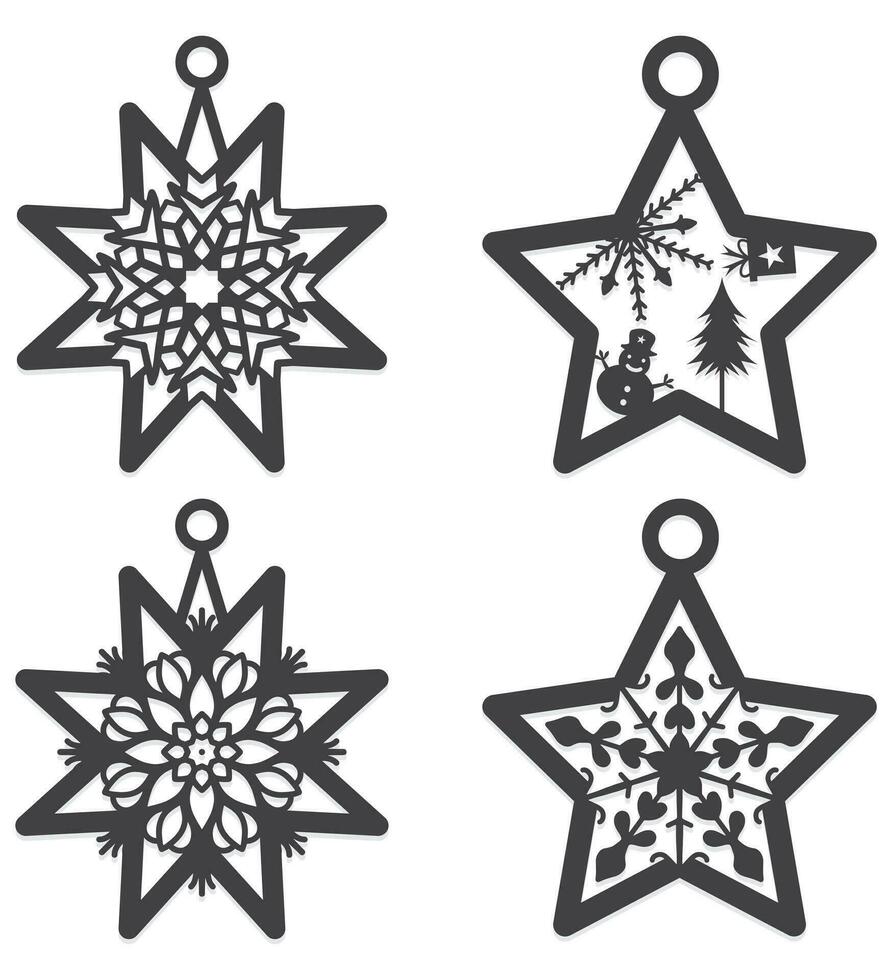 Kerstmis ornament decoratie vector verzameling met Kerstmis bal vlak ontwerp