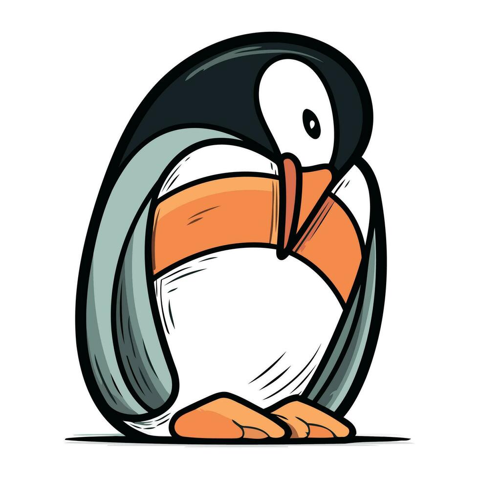 tekenfilm pinguïn. vector illustratie van een tekenfilm pinguïn.