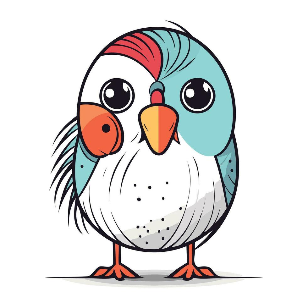 tekenfilm schattig kleurrijk vogel geïsoleerd Aan wit achtergrond. vector illustratie.