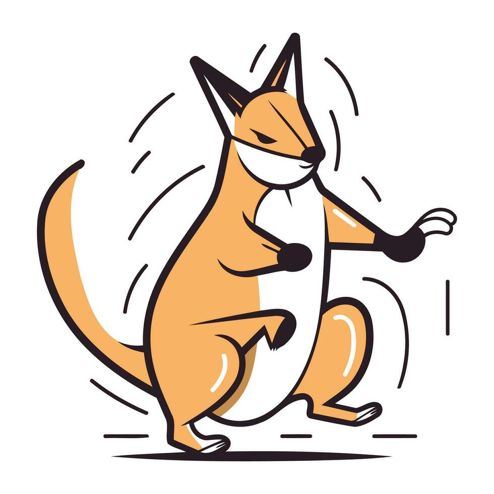 kangoeroe tekenfilm karakter. vector illustratie van kangoeroe.