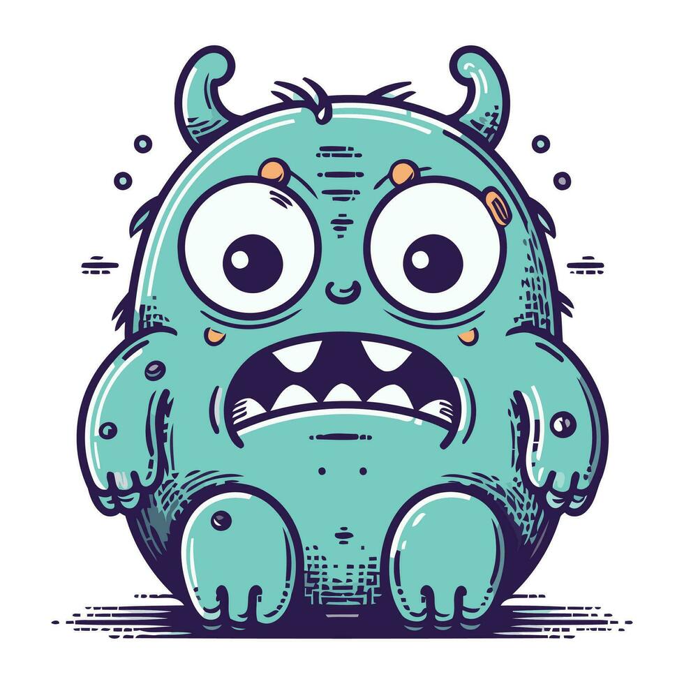 schattig tekenfilm monster. vector illustratie. geïsoleerd Aan wit achtergrond.