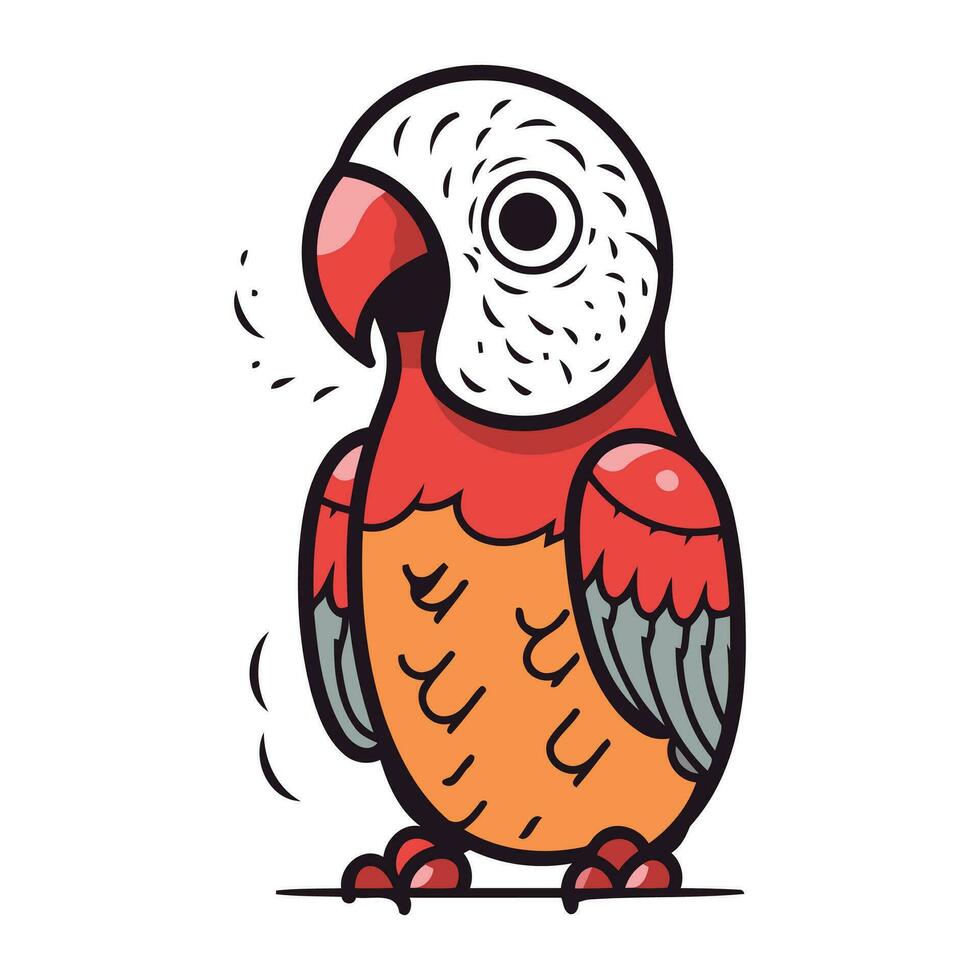 schattig papegaai. vector illustratie. geïsoleerd Aan wit achtergrond.