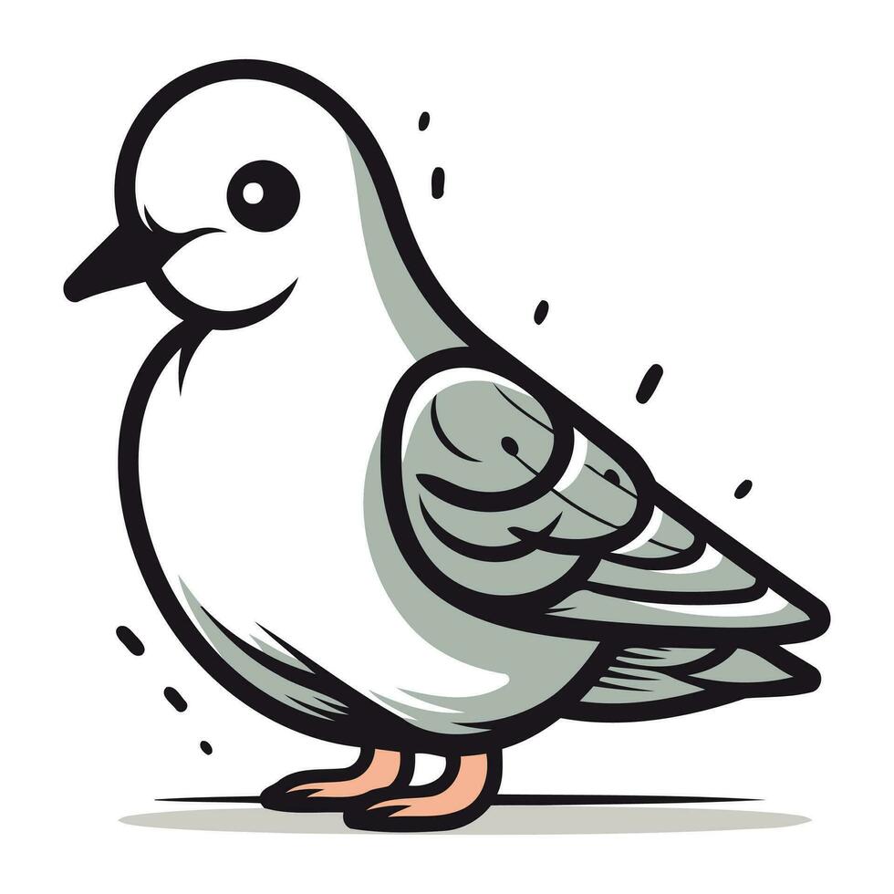 duif Aan een wit achtergrond. vector illustratie van een vogel.