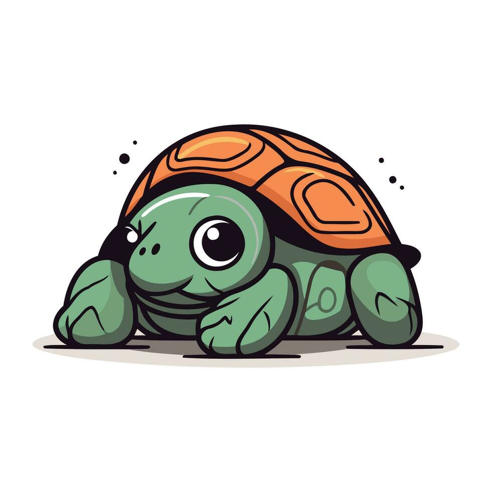 schattig tekenfilm schildpad. vector illustratie geïsoleerd Aan een wit achtergrond.