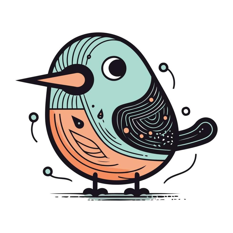 schattig tekenfilm vogel. vector illustratie. geïsoleerd Aan wit achtergrond.