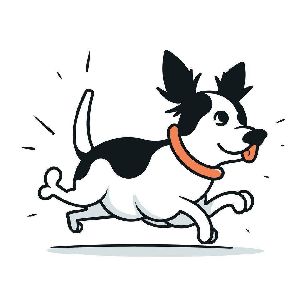 tekenfilm hond rennen. vector illustratie van een grappig hond rennen.