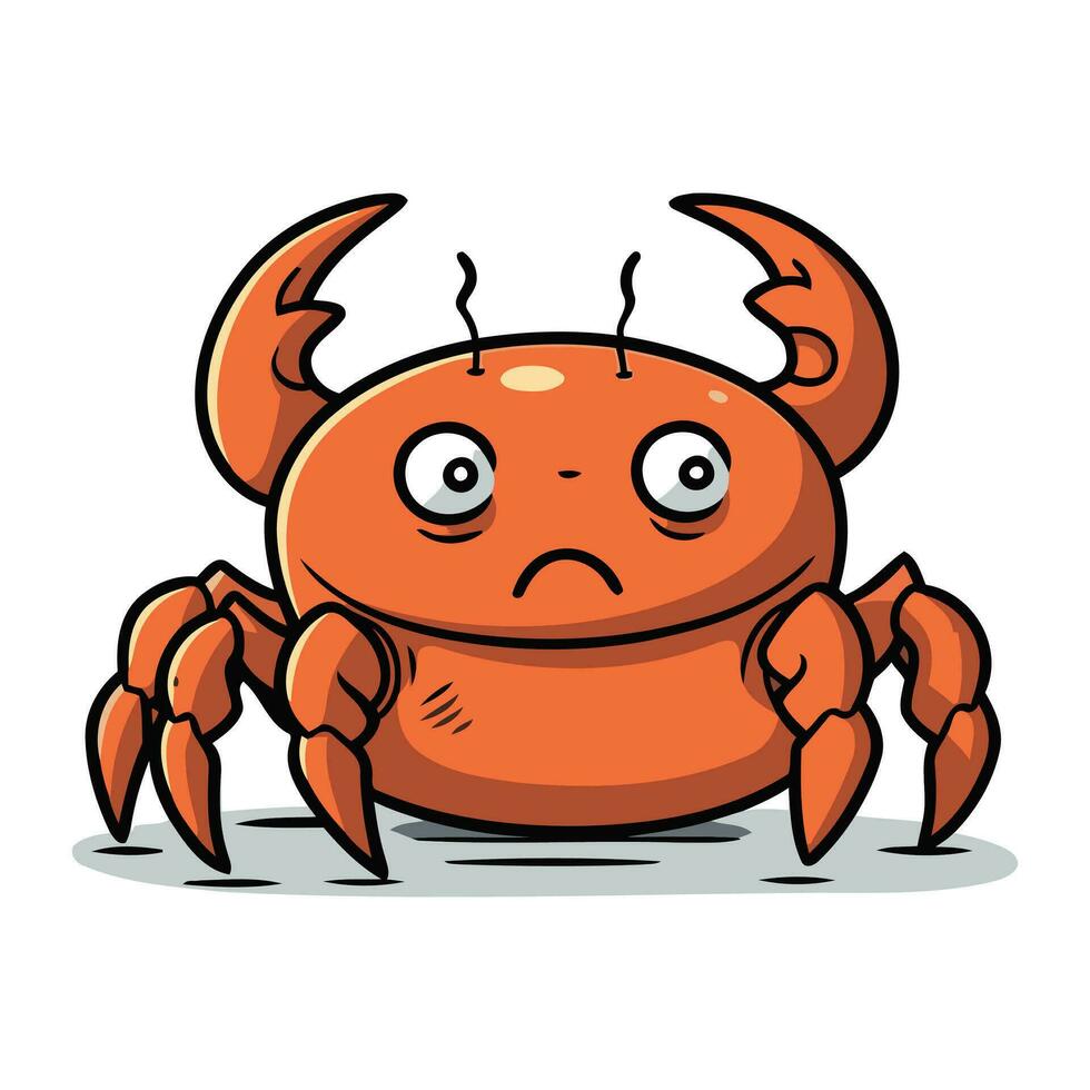 krab tekenfilm karakter vector illustratie. schattig krab mascotte.