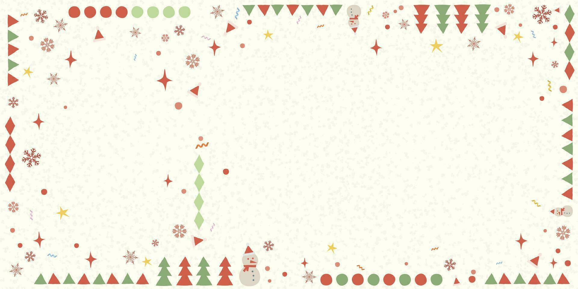 Kerstmis elementen achtergrond kinderachtig stijl hebben blanco ruimte. vrolijk Kerstmis en gelukkig nieuw jaar vector illustratie groet kaart sjabloon.