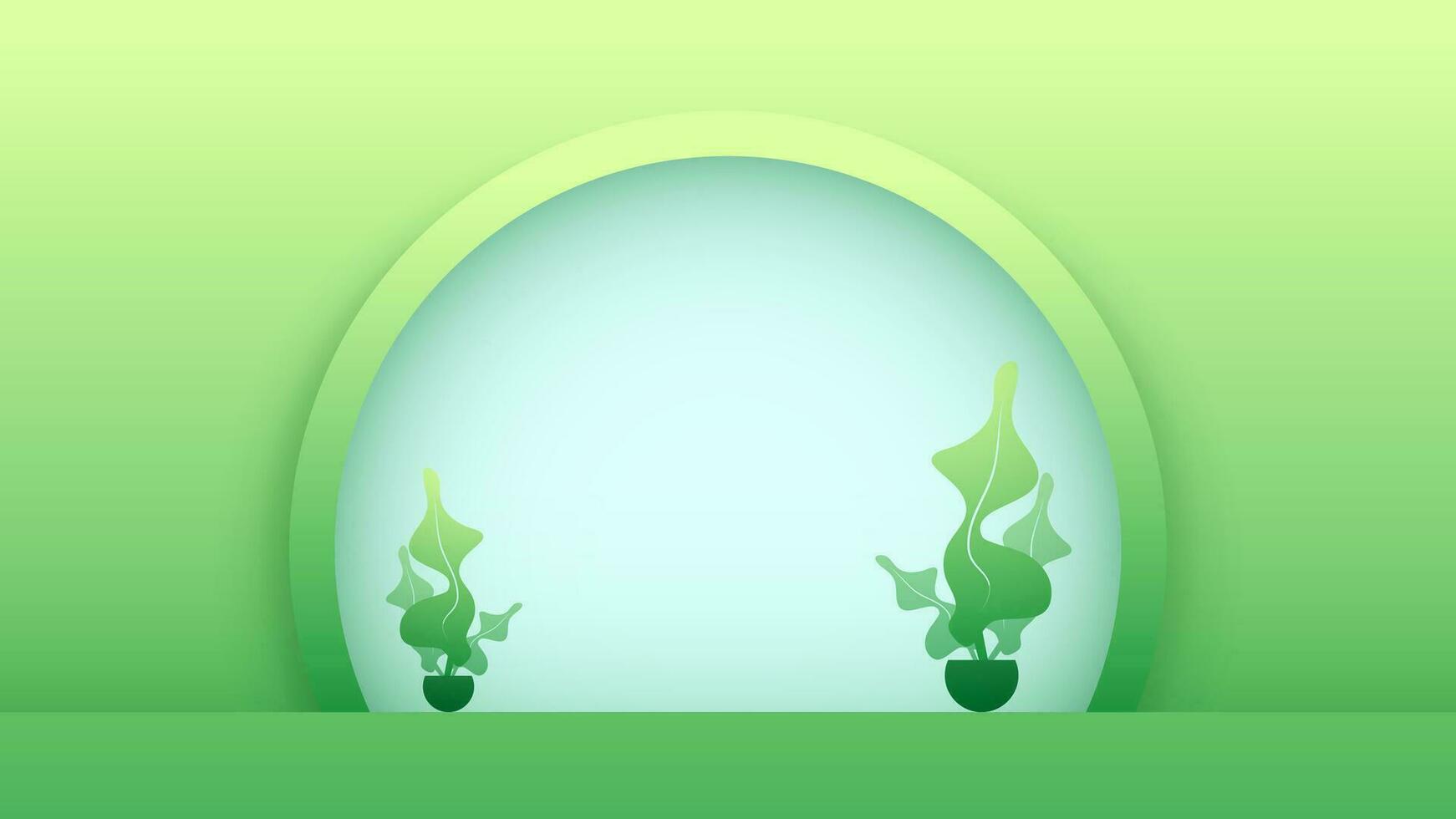 3d achtergrond ontwerp donker licht groen cirkel ronde portaal modern fabriek blad natuur banier poster vector
