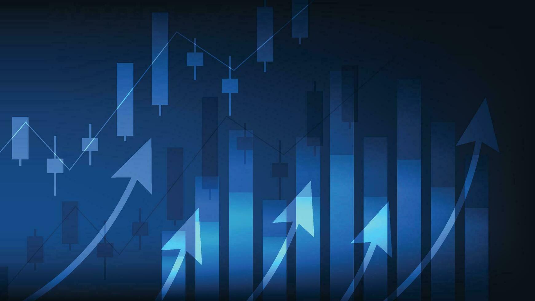 financieel bedrijf statistieken met bar diagram en kandelaar tabel tonen voorraad markt achtergrond vector