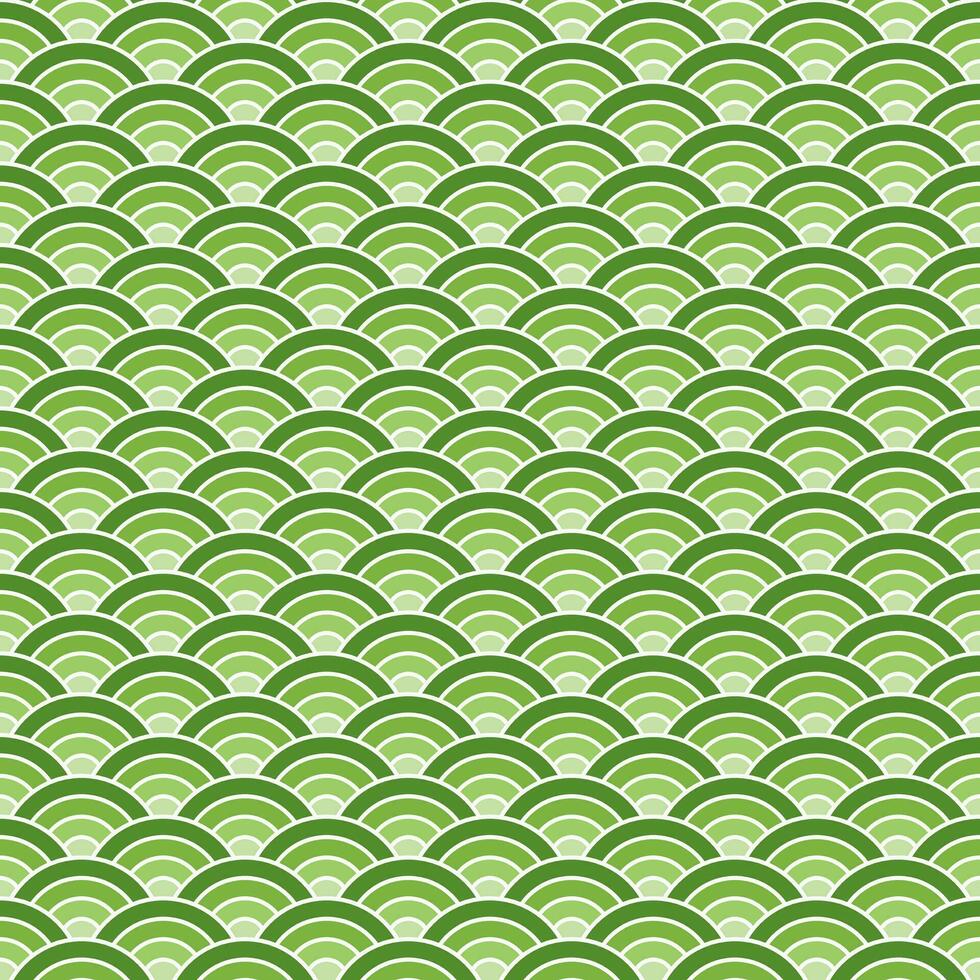 licht groen schaduw van Japans Golf patroon achtergrond. Japans naadloos patroon vector. golven achtergrond illustratie. voor kleding, omhulsel papier, achtergrond, achtergrond, geschenk kaart. vector