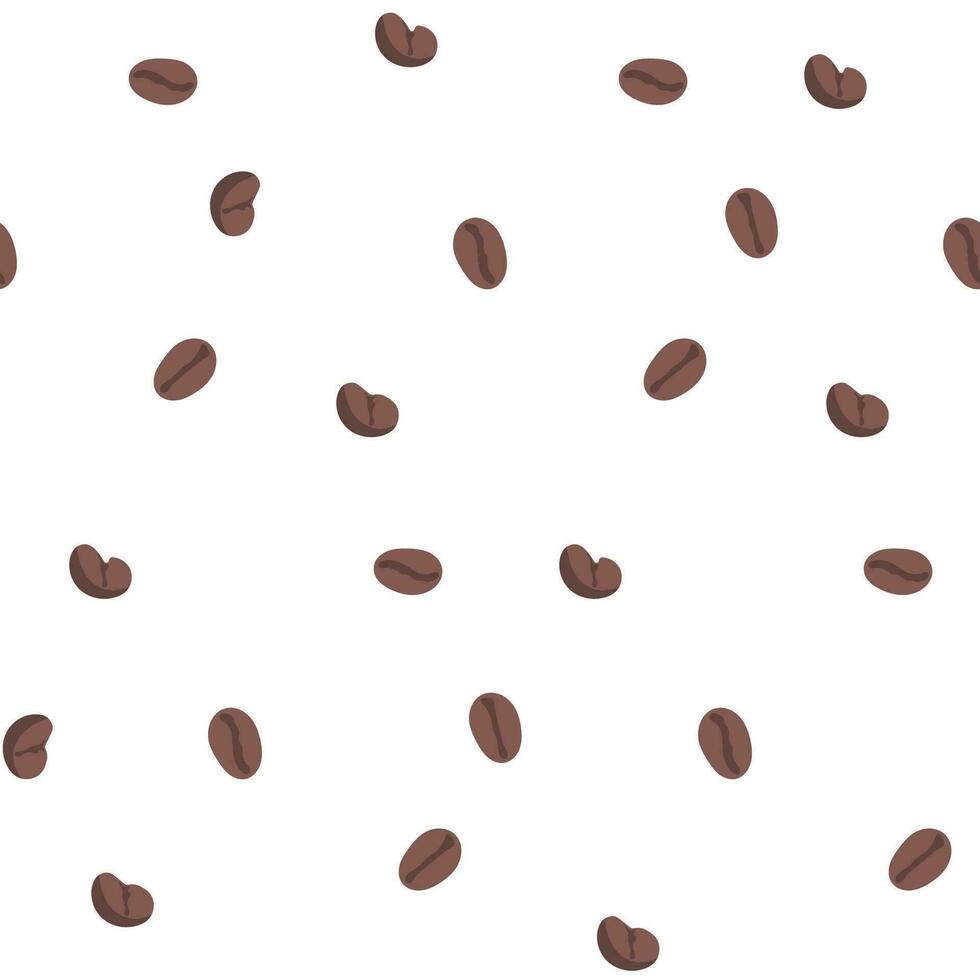 naadloos patroon met koffie Aan wit. koffie Boon. koffie winkel omhulsel papier vector