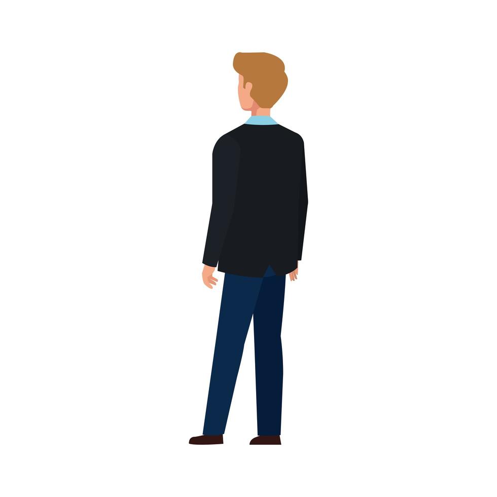 terug zakenman elegante avatar karakter icon vector