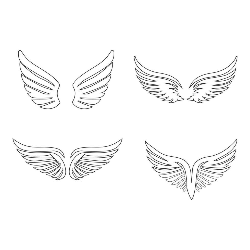 kleur vleugel icoon royalty vector