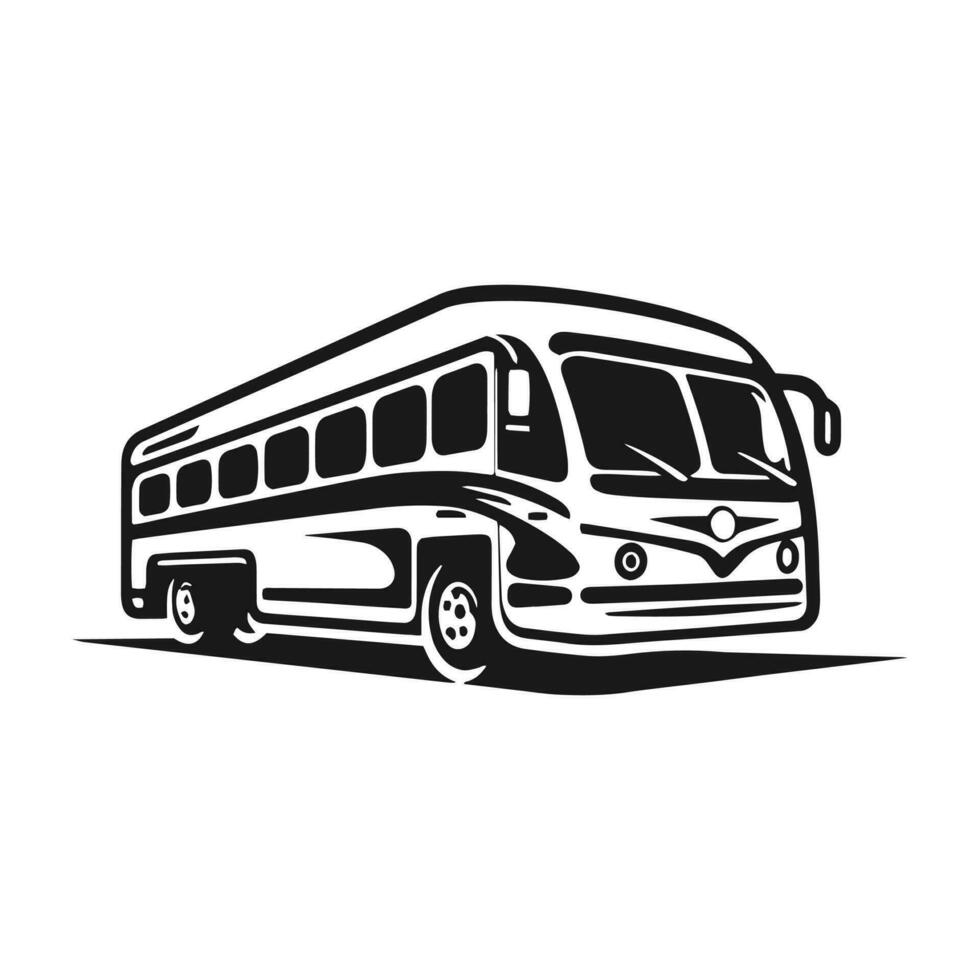 logo van bus icoon school- bus vector geïsoleerd vervoer bus concept silhouet ontwerp