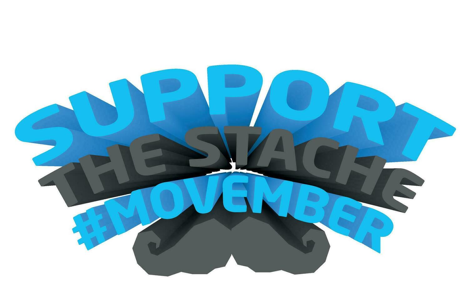 3d tekst ontwerp over movember bewustzijn citaten vector