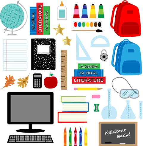 terug naar school levert clipart vector