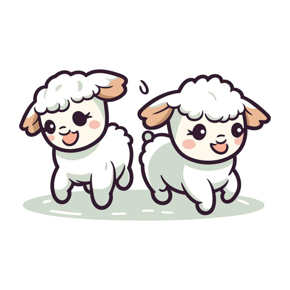 schattig tekenfilm schapen. vector illustratie geïsoleerd Aan een wit achtergrond.