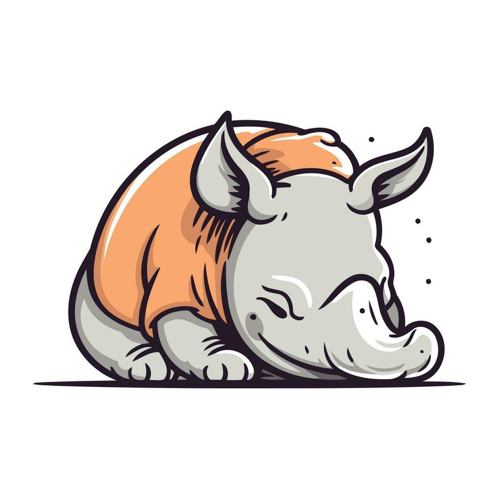 neushoorn. vector illustratie van een neushoorn.