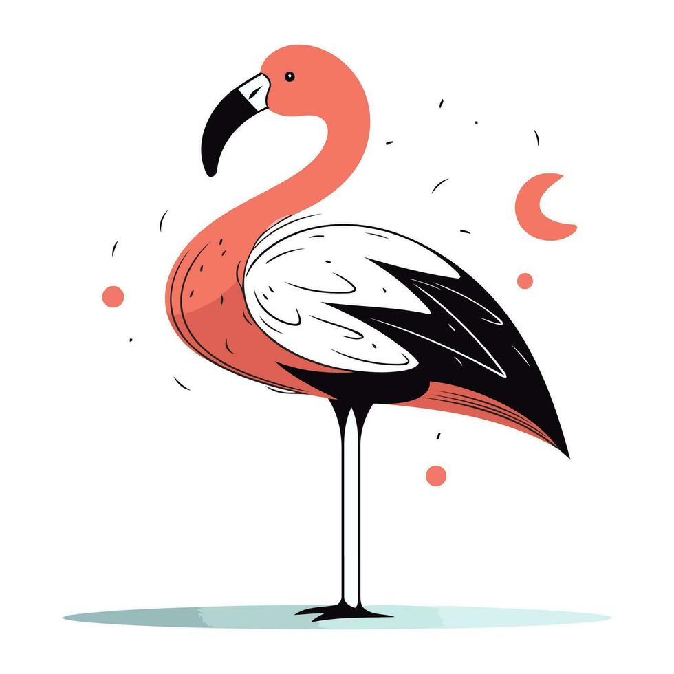 flamingo. vector illustratie. geïsoleerd Aan wit achtergrond.