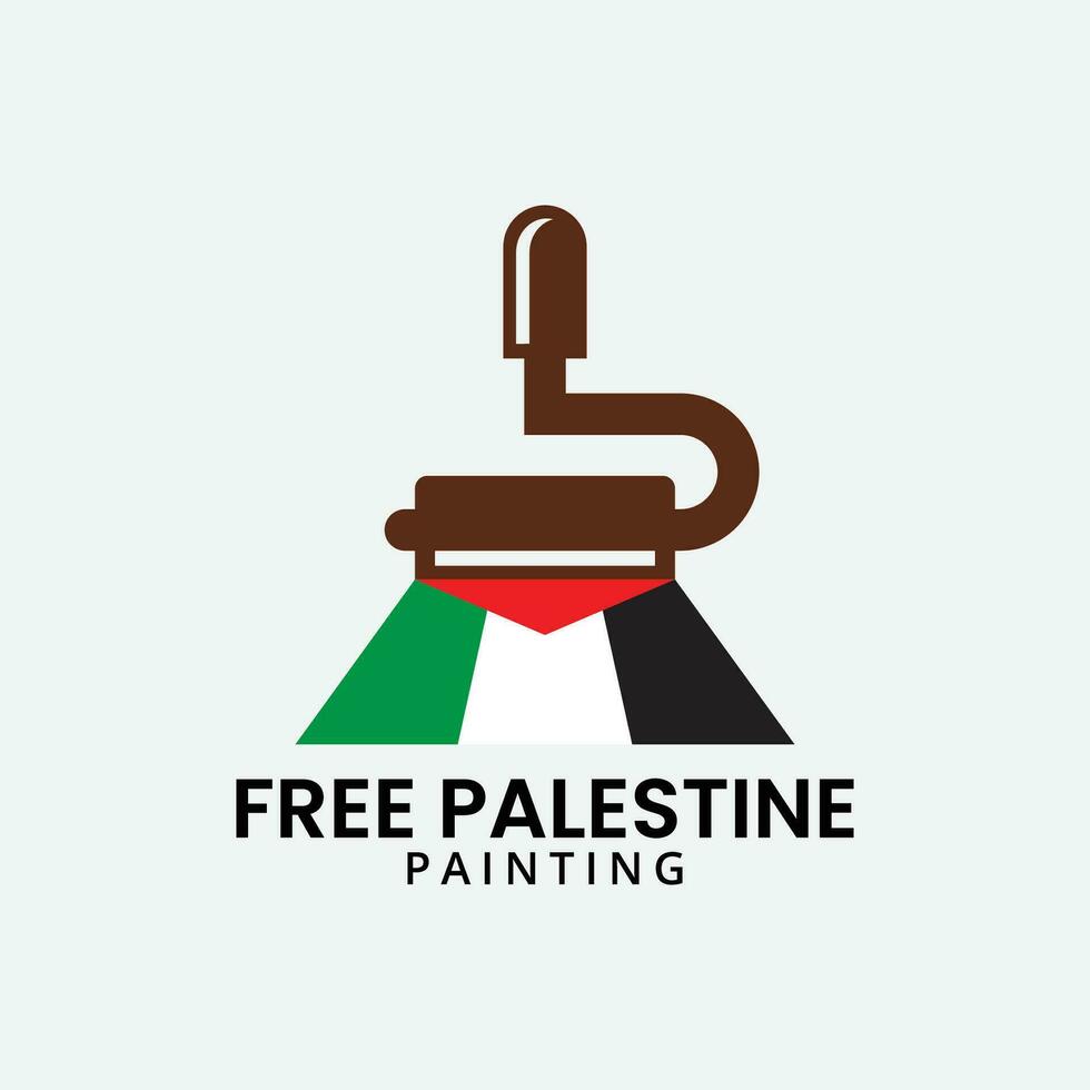 Internationale dag van solidariteit met de Palestijn mensen met vlag en schilderij vector illustratie