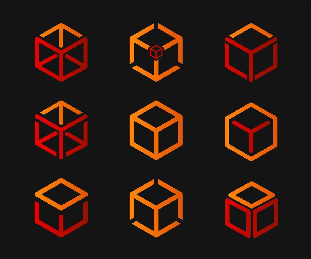 box-logo-collectie, monoline-ontwerp vector