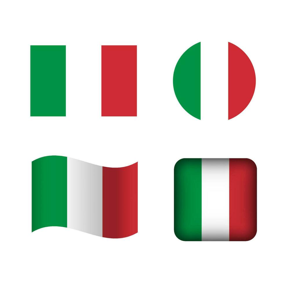 vector Italië nationaal vlag pictogrammen reeks