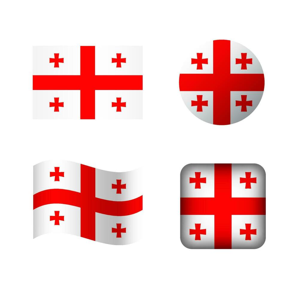 vector Georgië nationaal vlag pictogrammen reeks