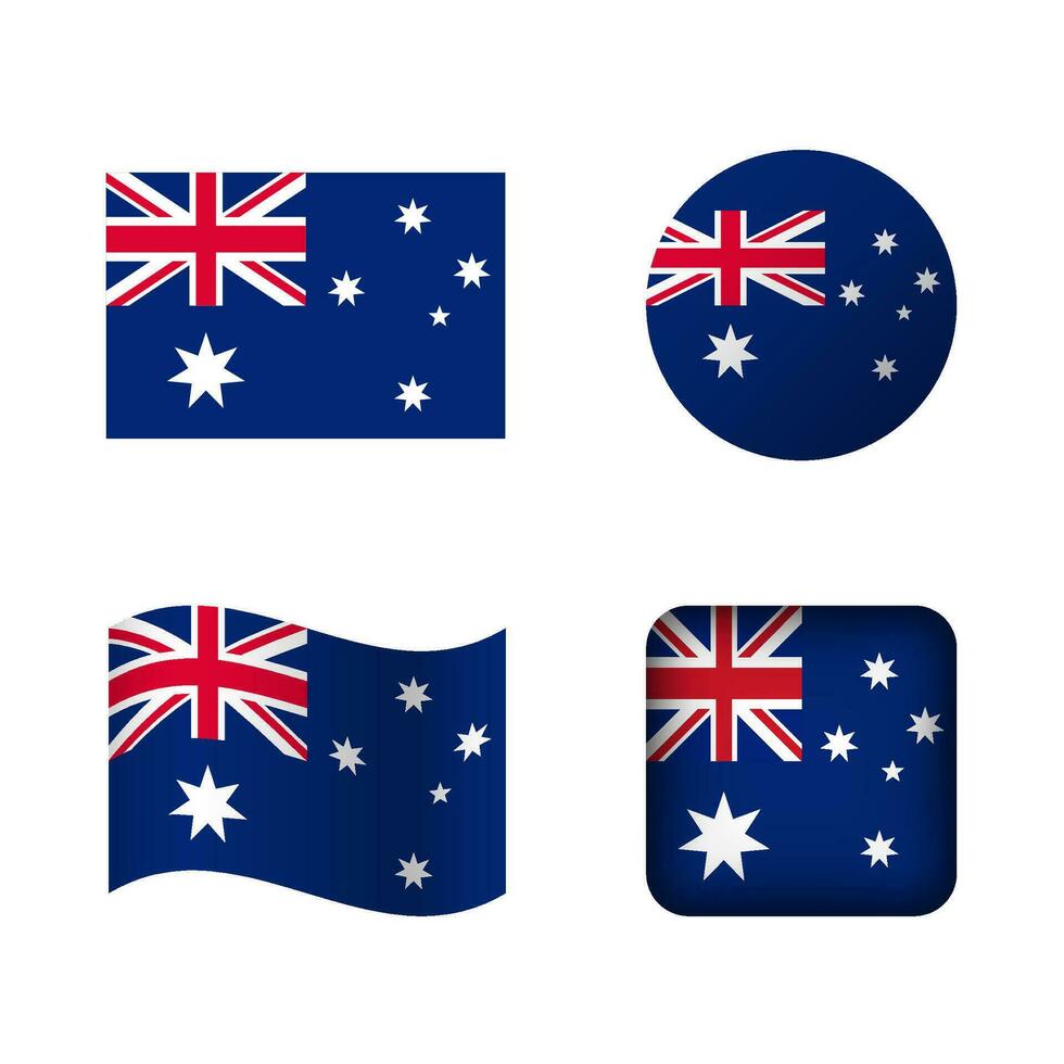 vector Australië nationaal vlag pictogrammen reeks