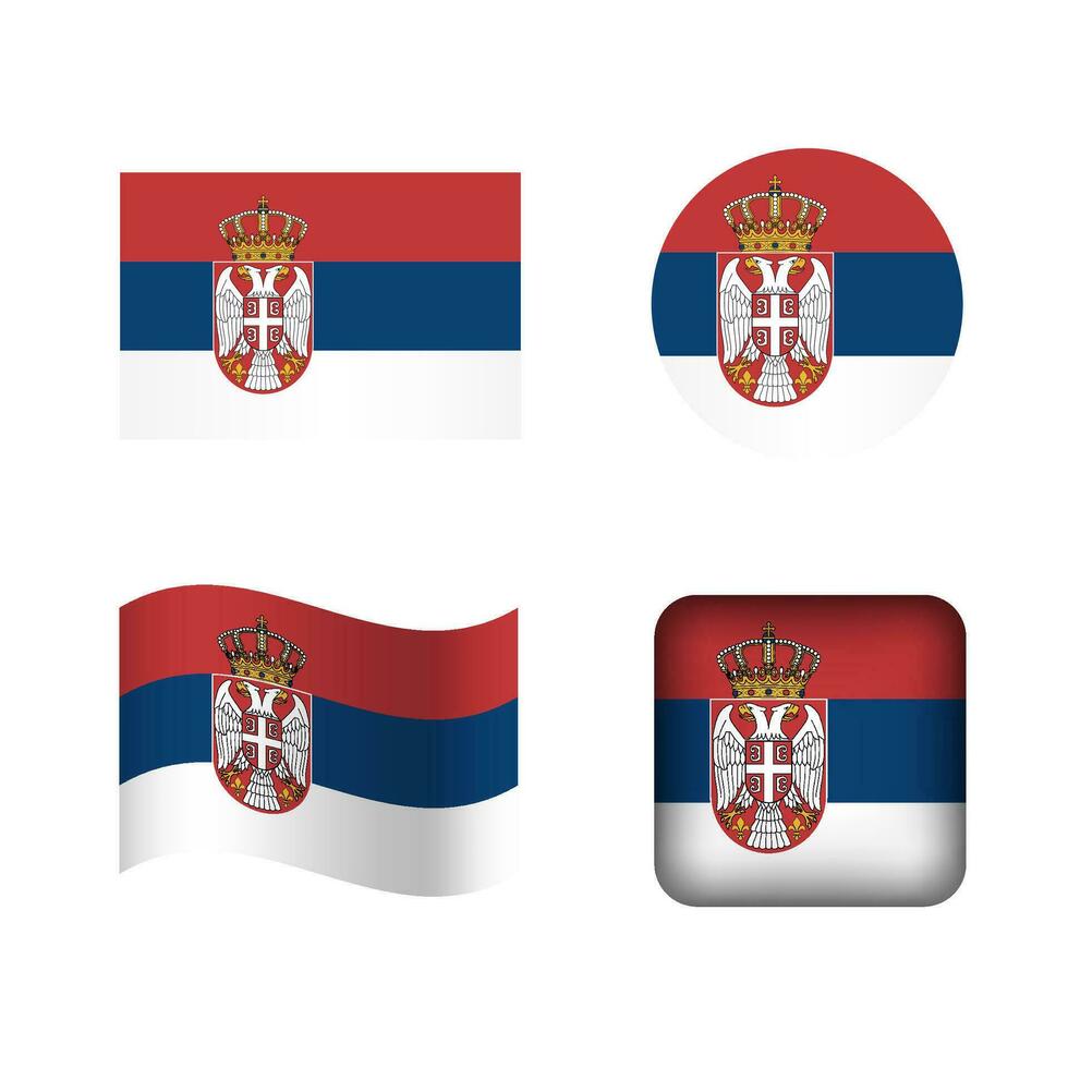 vector Servië nationaal vlag pictogrammen reeks