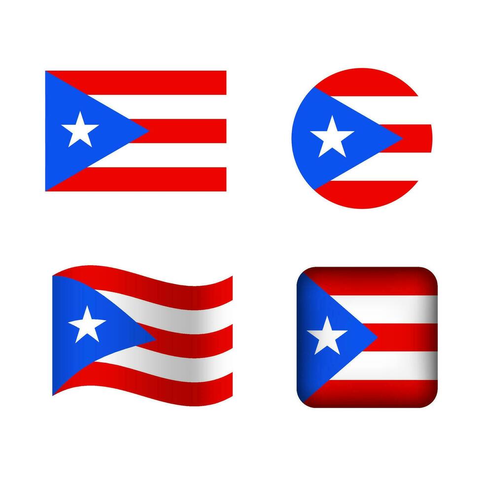 vector puerto rico nationaal vlag pictogrammen reeks