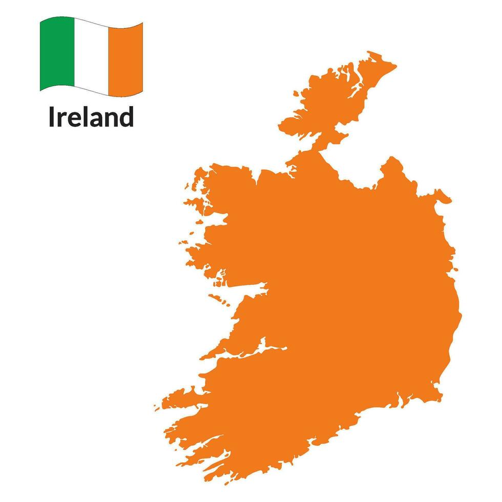 kaart van Ierland met Ierland nationaal vlag vector