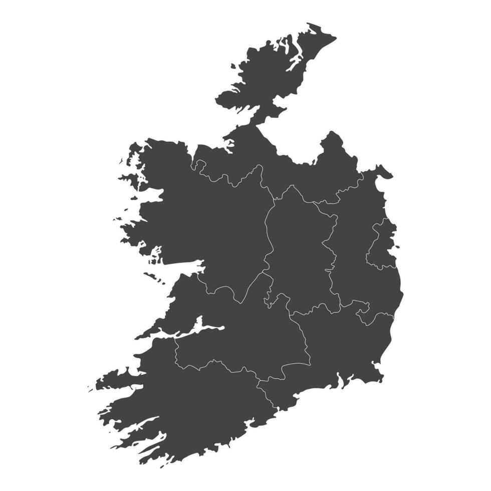 Ierland kaart. kaart van Ierland in hoofd Regio's vector