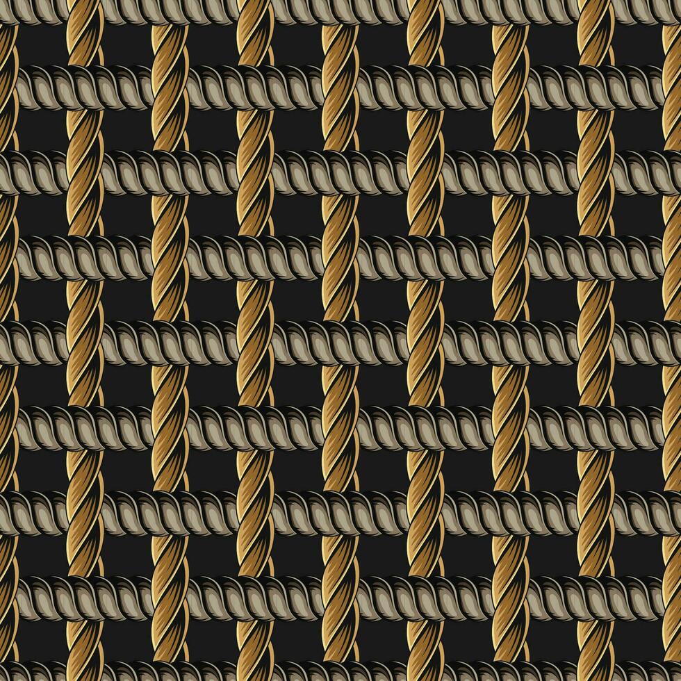 naadloos patroon met los met elkaar verweven touwen vector