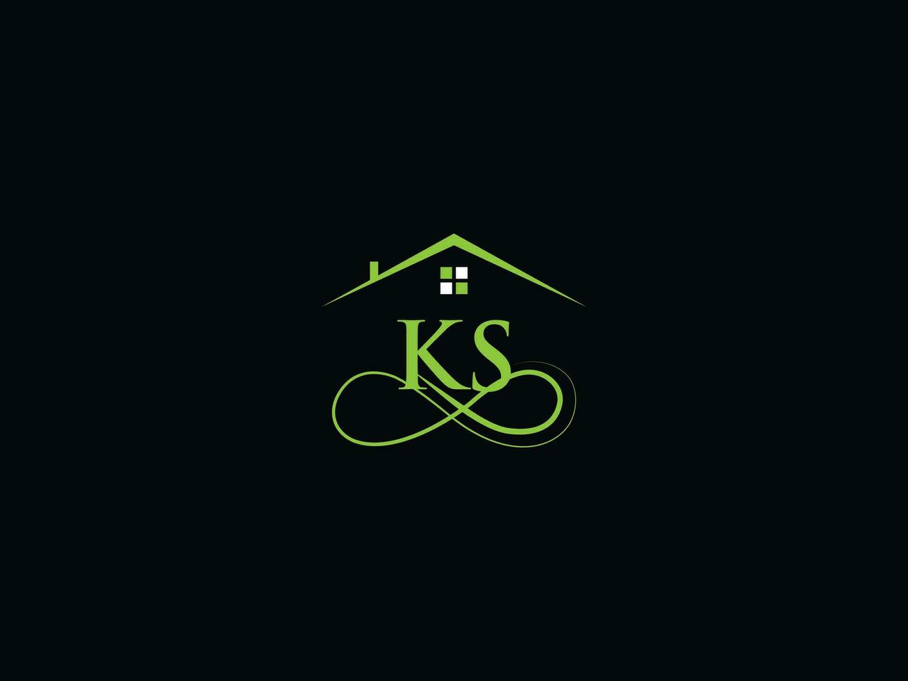 monogram ks gebouw logo icoon, echt landgoed ks logo brief ontwerp vector