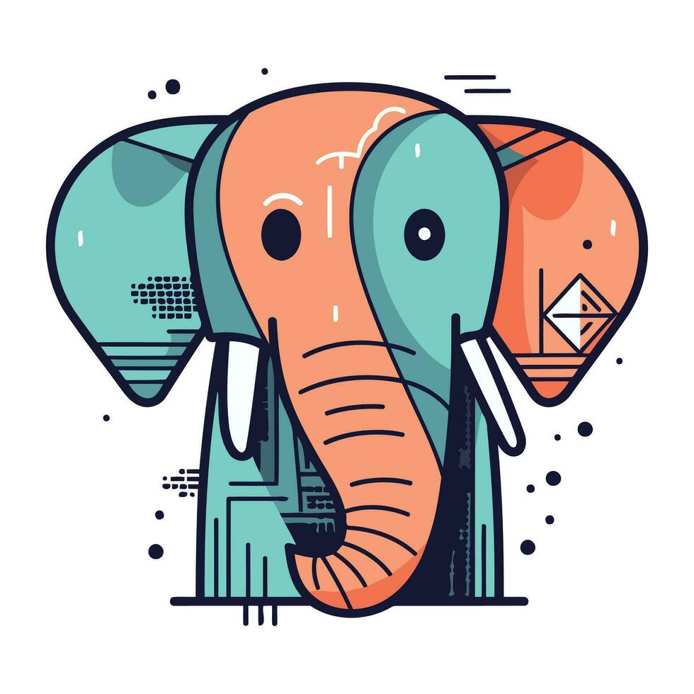 vector illustratie van schattig olifant. lijn kunst ontwerp voor web. plaats. reclame. spandoek. poster. bord en afdrukken.