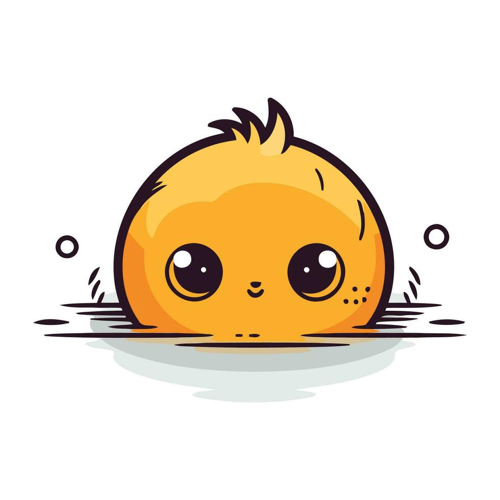 schattig kawaii glimlachen gezicht emoticon. vector illustratie.