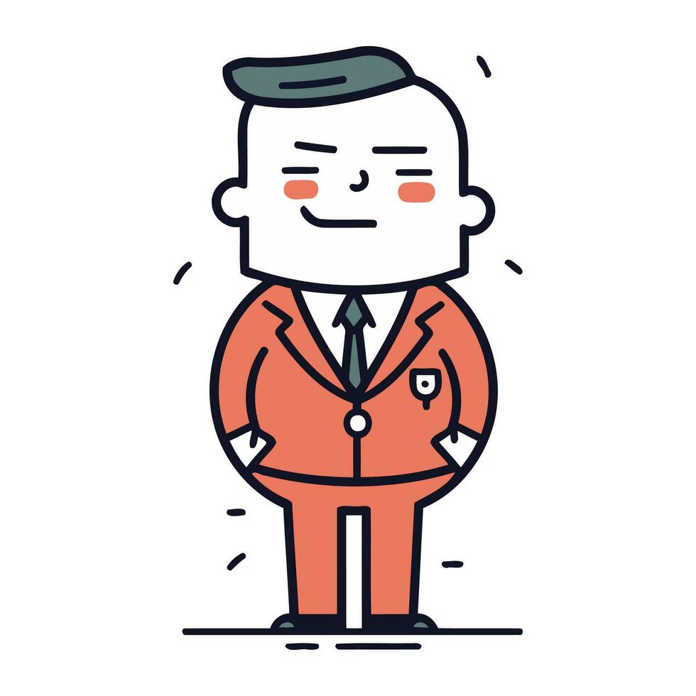 zakenman in rood pak. vector illustratie in dun lijn stijl.