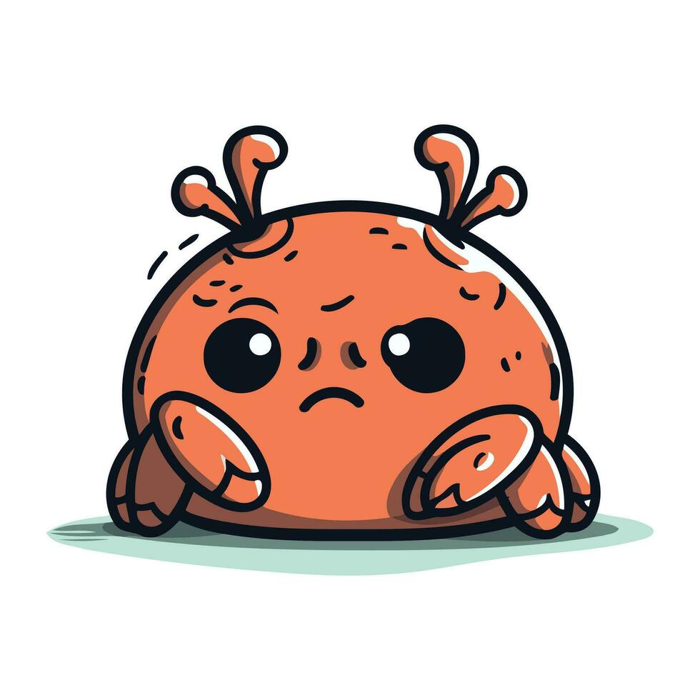 schattig tekenfilm krab. vector illustratie. geïsoleerd Aan wit achtergrond.