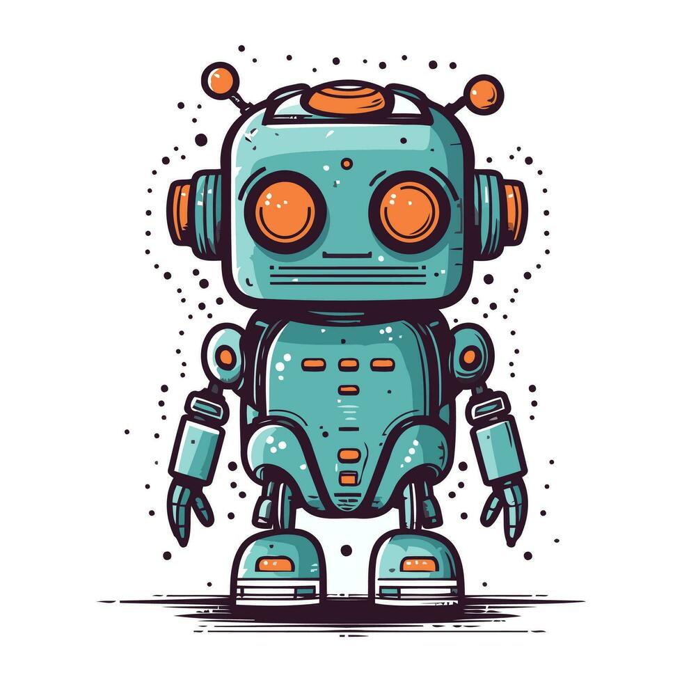 schattig tekenfilm robot. vector illustratie geïsoleerd Aan een wit achtergrond.